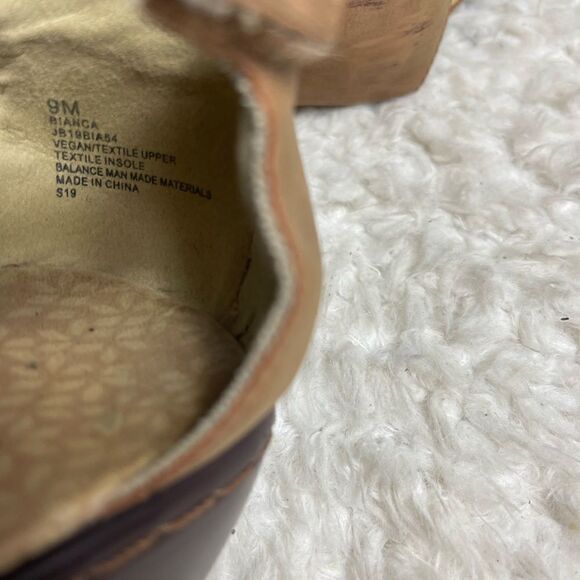 JBU Bianca synthetic brown gladiator style wedge sandalsVelcro strap closure SZ9 - Picture 9 of 10